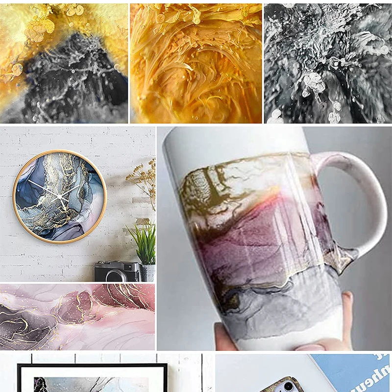 12Colors Metallic Pearl Pigment Toner DIY Crystal Drops 3D Alcohol Liquid Ink Diffusion Pigment For Resin Mold Jewelry Making