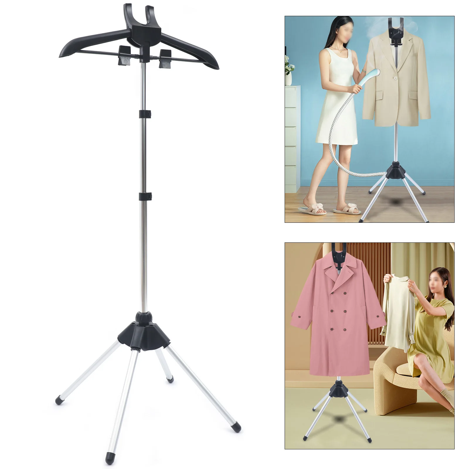 Telescopic Folding Hanger Ironing Steamer Hanger Garment & Clothes Drying Rack