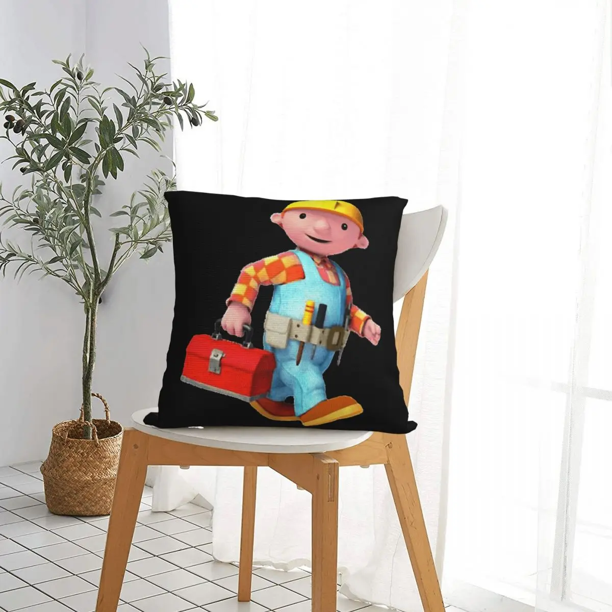 Bob The Builder Pillowcase Polyester Cushion Cover Decorations Can We Fix It Toolbox Tractor Throw Pillow Case Cover Home