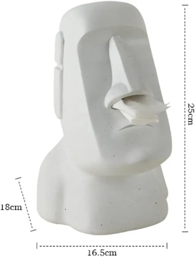 Moai Statue Tissue Box Napkin Storaet Waterproof Creative Tissue Case Napkin Case for Bar Hotel Home Cafe