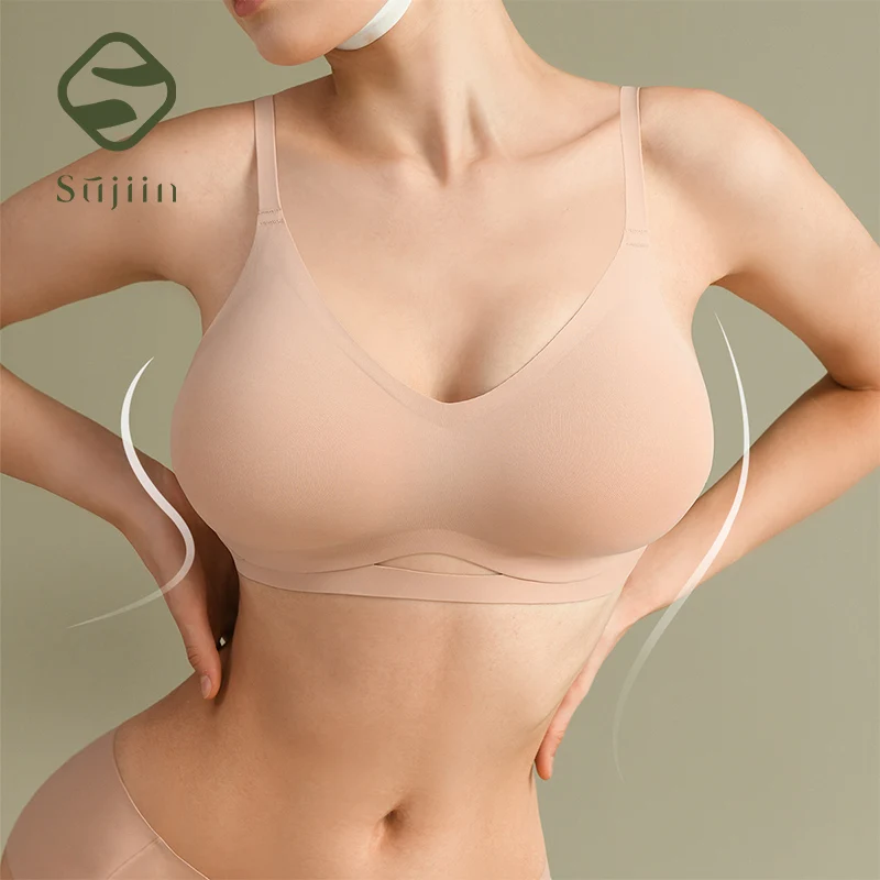 SUJIIN Push Up Bra for Small Chest Women Bralettes lift Supportive Middle Mold Sexy Female Wireless Seamless Padded Bra MX206B