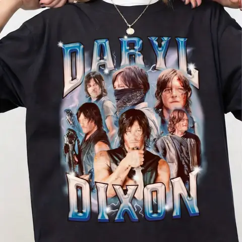 Men's Walking Dead Daryl Pattern Summer New Style Casual Fashion T-shirt Suitable for Both Men and Women