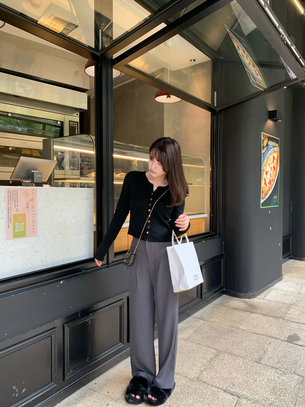 

ne ey Elastic Waist Suit Pants Women's Soft Versatile Wide Leg Casual Pants Hip Concealing Slimming Autumn Winter