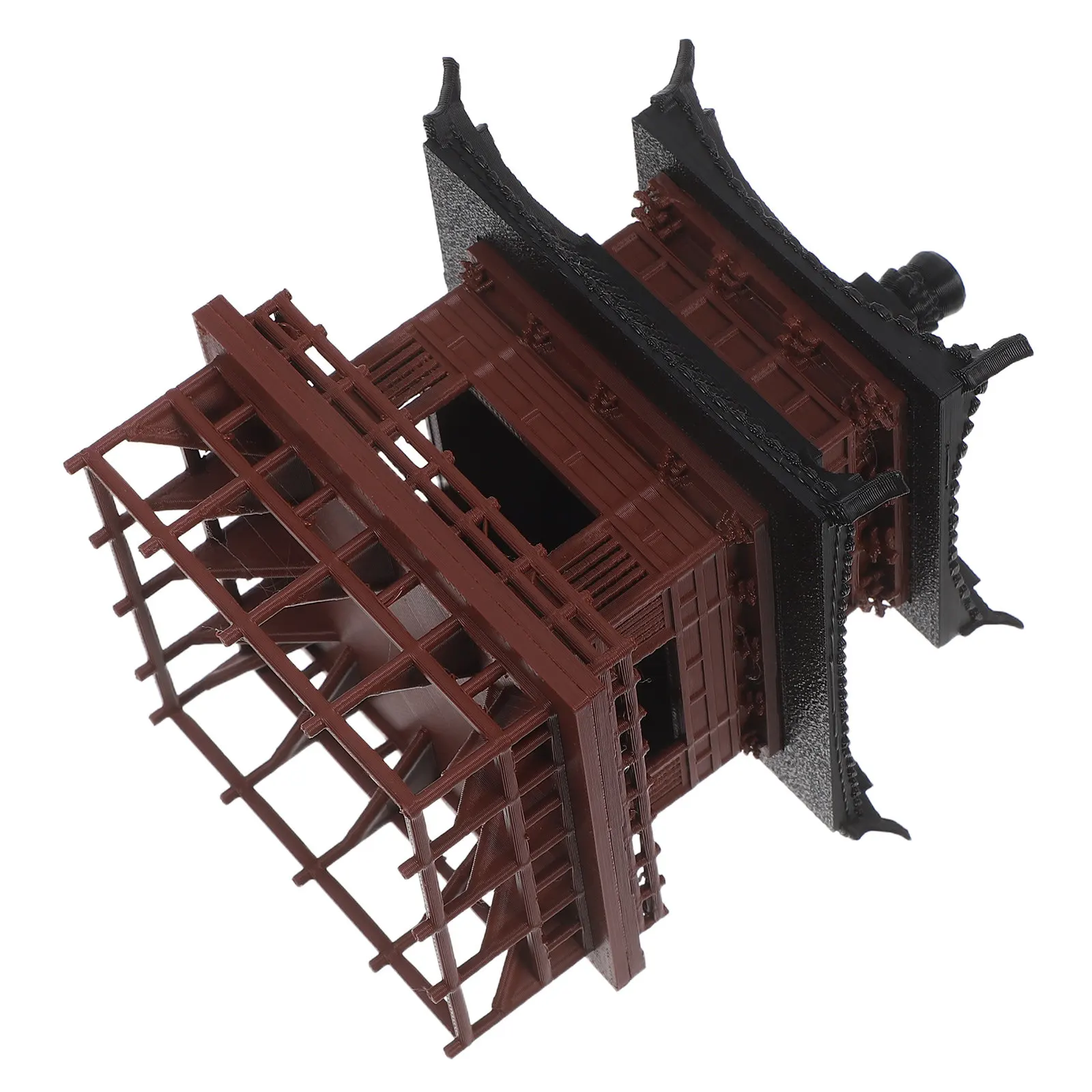 Plastic Miniature Pavilion Statue Elegant Ancient Building Sculpture for Aquarium Landscape Terrarium Bonsai Decoration Indoor