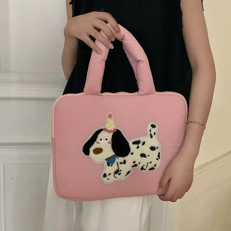 Ins الكورية نمط الكرتون جرو اليد حمل حقيبة لابتوب اللوحي ماك بوك اير 13 حافظة 14 15 16 بوصة كمبيوتر محمول للصدمات المحمولة