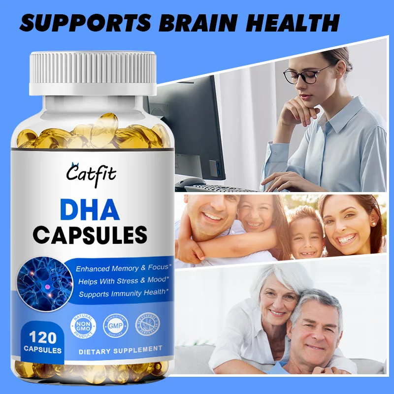 Catfit Omega 3 Fish Oil Capsules with EPA DHA Dietary Supplement Brain Heart Immunity Memory Mood Beauty Health Sleep Quality