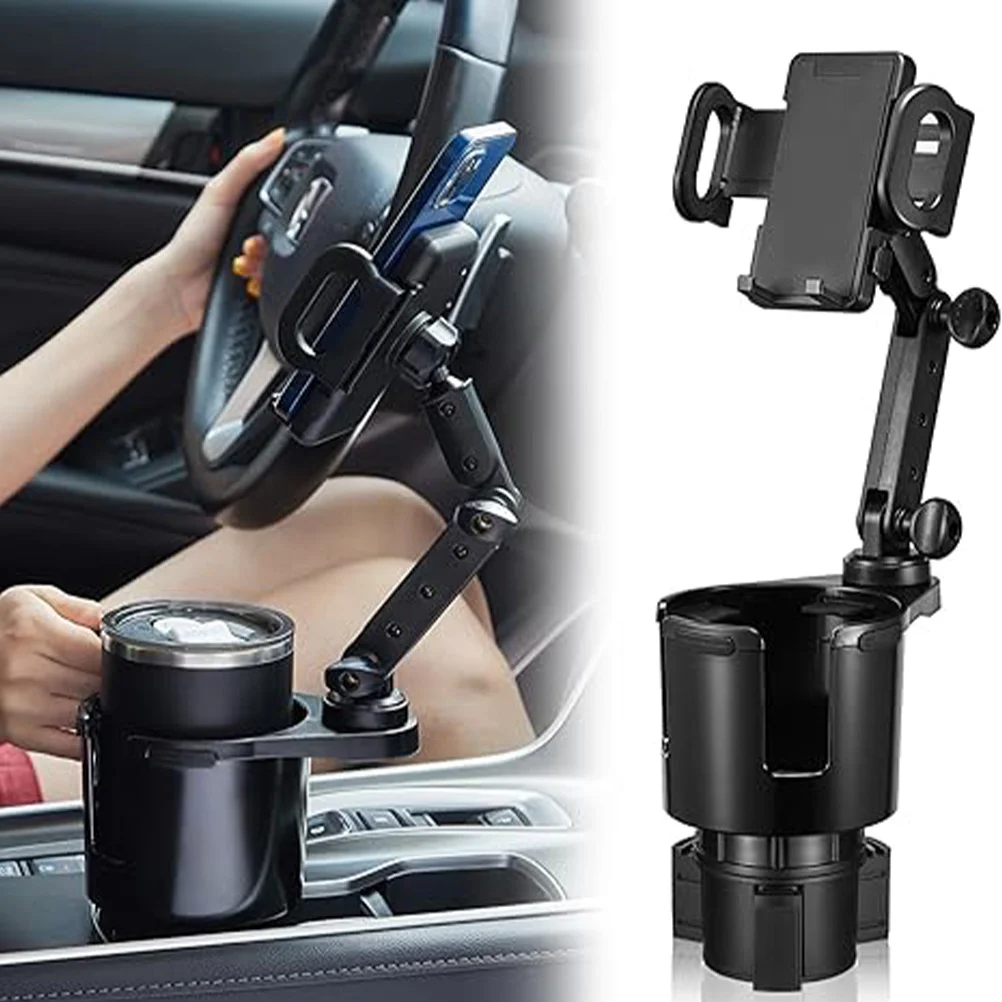 

Car Cup Holder Phone Mount for Cars Black Double Accessory Van Vehicle Phone Stand Vent Mobile Holder