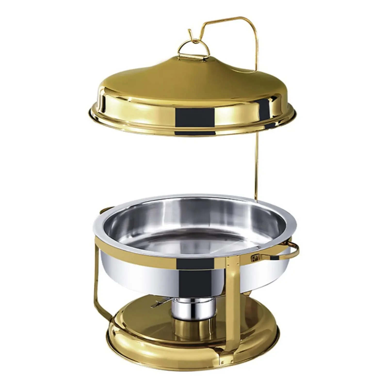 Arabic Market  8 Liters High Capacity Dome Stainless Steel Chafing Dish With Lid Holder Buffet Food Warmer With Hanging