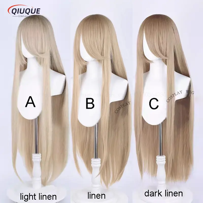 80 Colors 100cm Long Straight Cosplay Wig Anime Compatible Universal Omopinenet Heat Resistant Synthetic Hair Wigs + Wig Cap - Image 10
