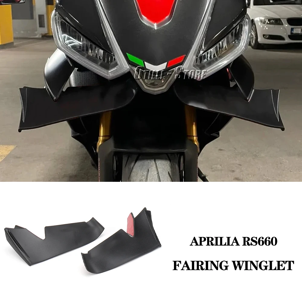 

Новые аксессуары для мотоциклов, черный обтекатель, комплект аэродинамических крыльев, спойлеры для Aprilia RS660 RS 660 rs660