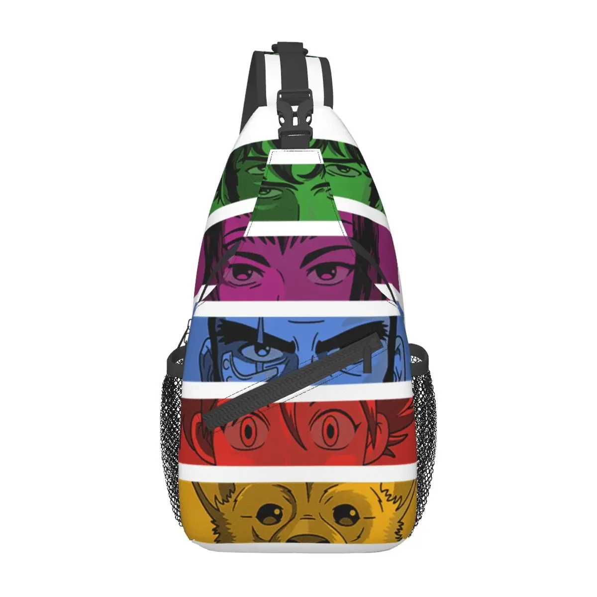 Cowboy Bebop Team-Bolso pequeño para hombre y mujer, bandolera de pecho, mochila de hombro para senderismo al aire libre, Daypacks, Space Anime Spike