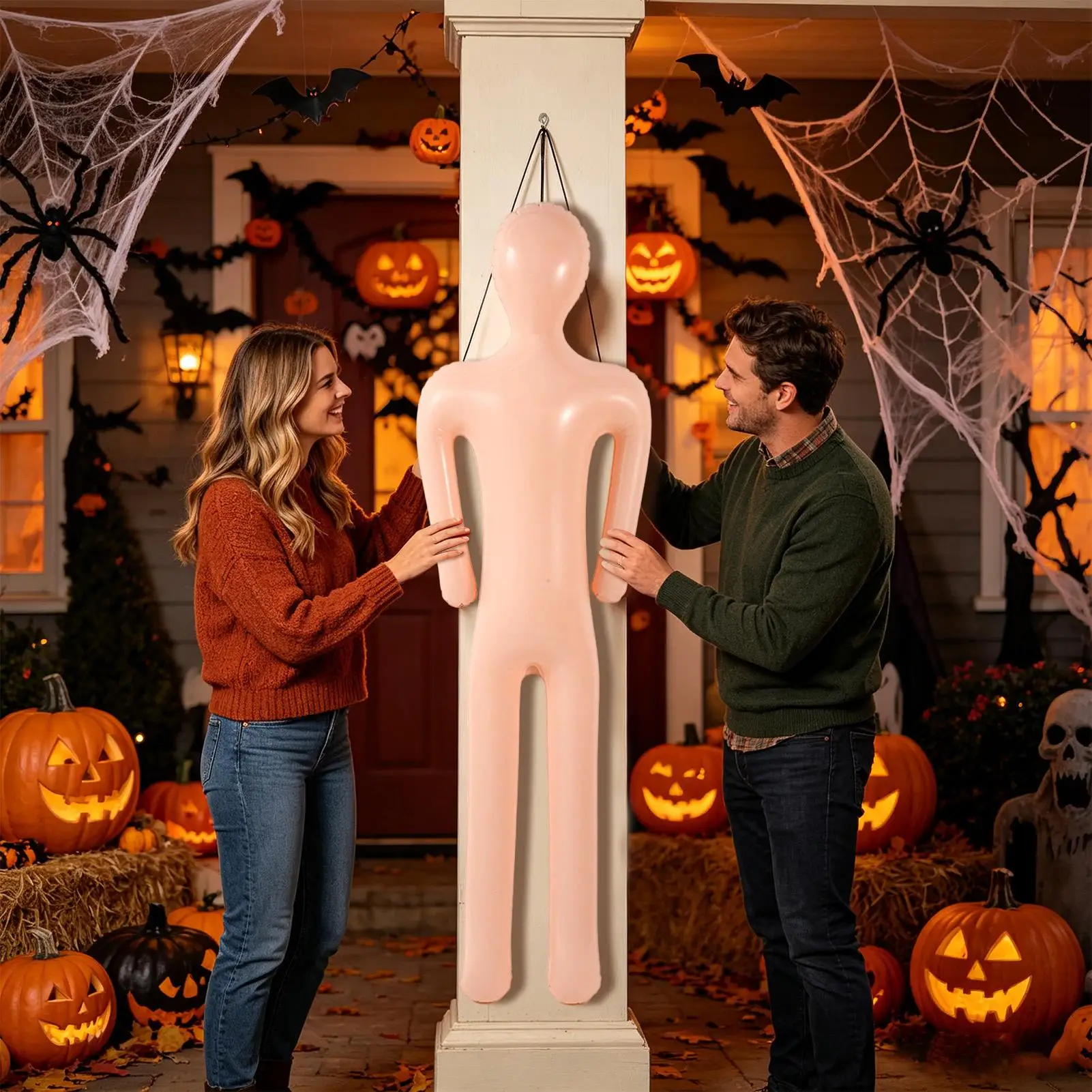 Inflatable Mannequin Halloween Garden Decoration Blow Up Fake Corpse for Homeowners Decorators Renters Home Apartment Office