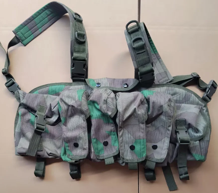 

German Splitter Camouflage AK Magazine Chest Rig Outdoor Green