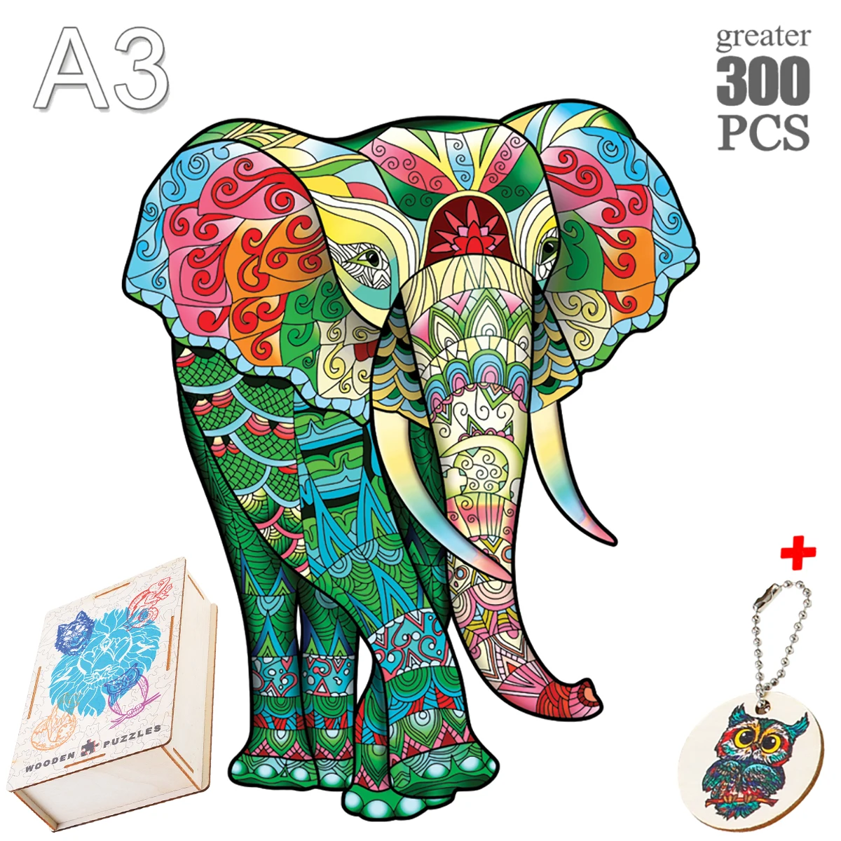 Puzzles de madeira para adultos e crianças, forma elegante, jogo cerebral, elefante, raposa, gato brinquedo intelectual, presentes, fabuloso