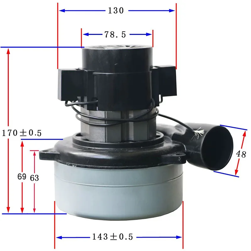 

BP32 24V 500W Floor Sweeper Mopping Floor Scrubber DC Vacuum Water Suction Motor Vacuum Fan