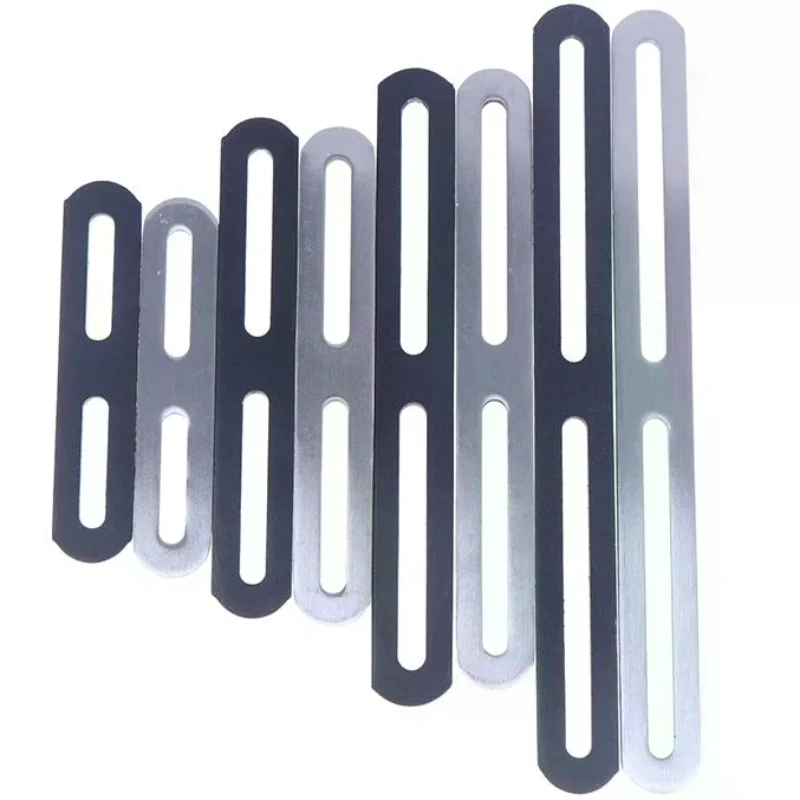 1Pcs Stainless Steel Straight Angle Bracket Black/Silver Thickened 180 Degree Flat Fixed Bracket Connector Furniture Holder