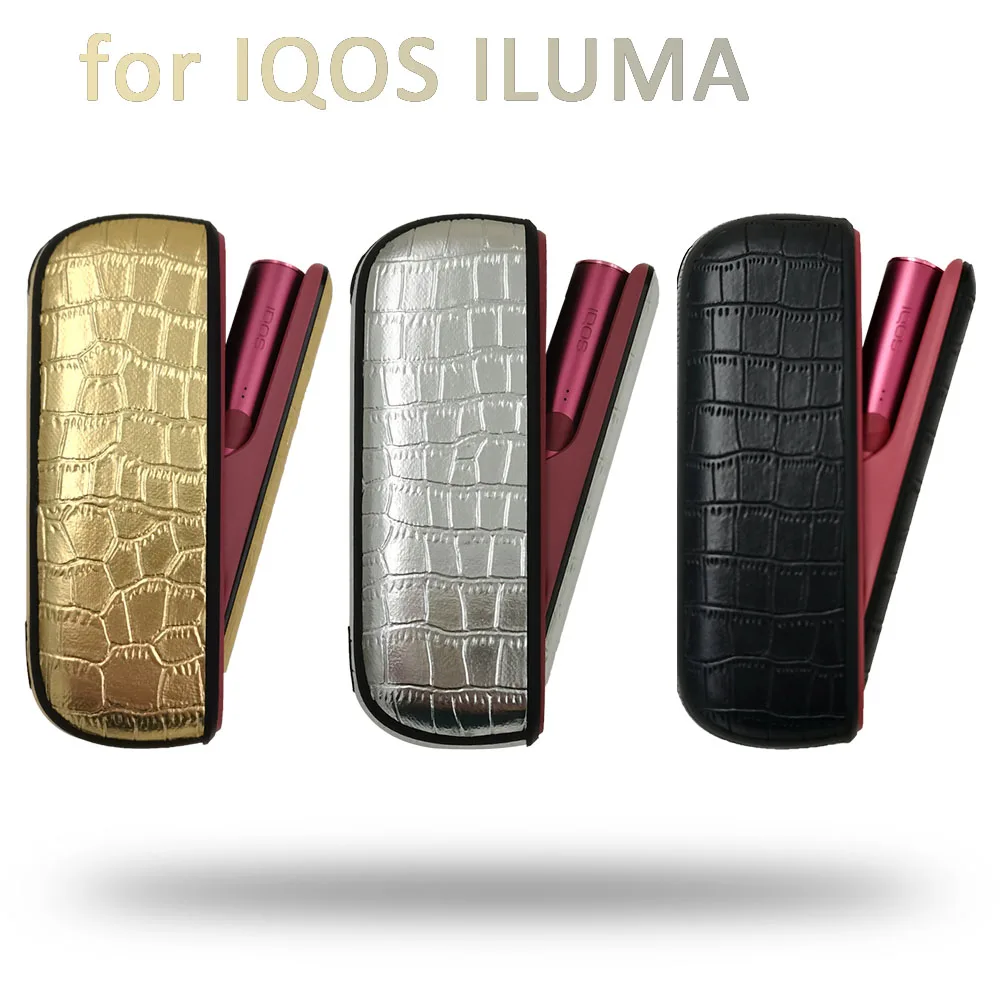 JINXINGCHENG Crocodile Case + Side Cover for IQOS ILUMA Case Protective Holder Protection  for Iquos ILUMA funda Accessories