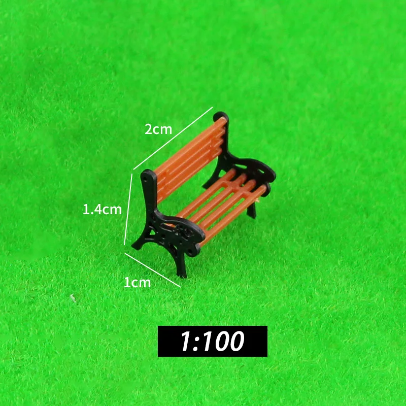 5 Stück/Set Mini-Sitzbank-Modell im Maßstab 1:200-1:75 aus ABS-Kunststoff für Garten/Eisenbahn/Zug-Layout-Diorama-Bausätze – Detail 6