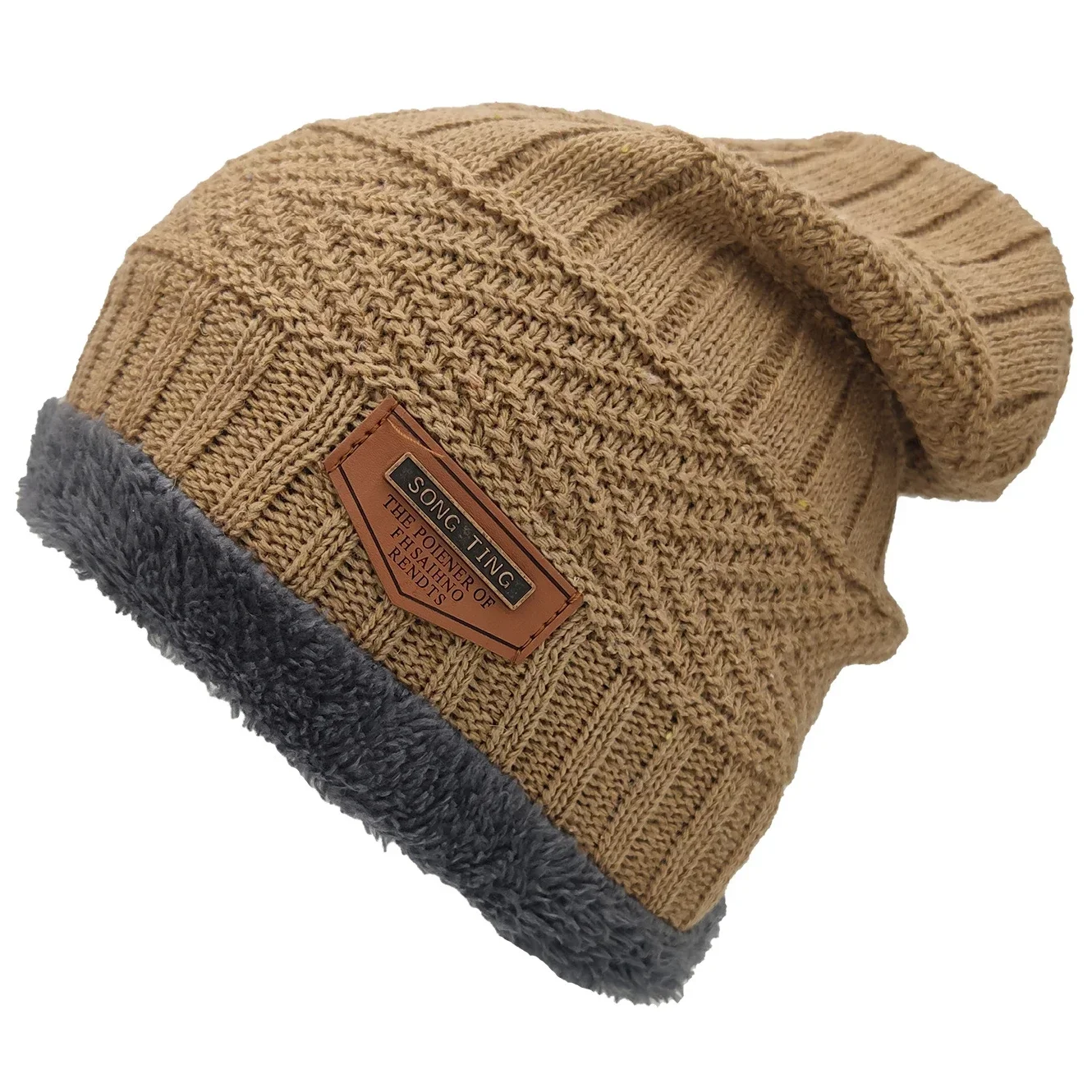 หมวกบีนนี่ผู้ชาย หมวกไหมพรมฤดูหนาวสำหรับผู้หญิง หมวกไหมพรมสำหรับผู้ชาย หมวกบีนนี่ฤดูหนาว หมวกไหมพรมหนา อุ่น ไม่มีปีก หมวกขนสัตว์ หมวกบีนนี่ผู้ชาย