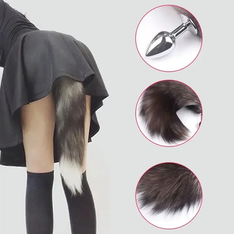 Sexy Fox Tail Anal Plug Metalowe produkty dla dorosłych Cosplay Sex Toys Dla kobiet Mężczyźni Anal Butt Plug Gry dla dorosłych Zabawka dla par 18