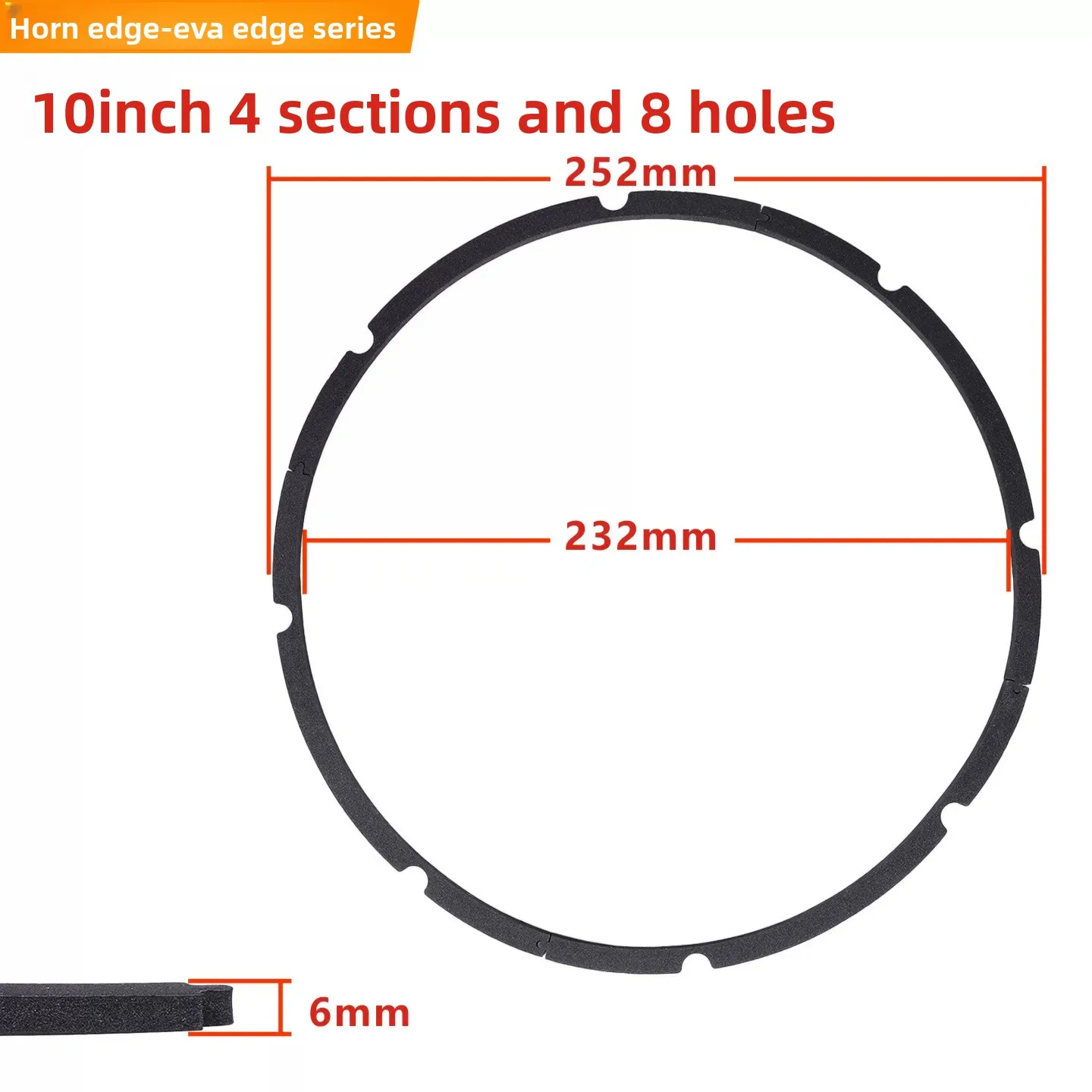 MW Audio 2PCS luidspreker EVA-schuimrubberen afdichtingsring 4"-18", woofer randafdichtingsring voor reparatie