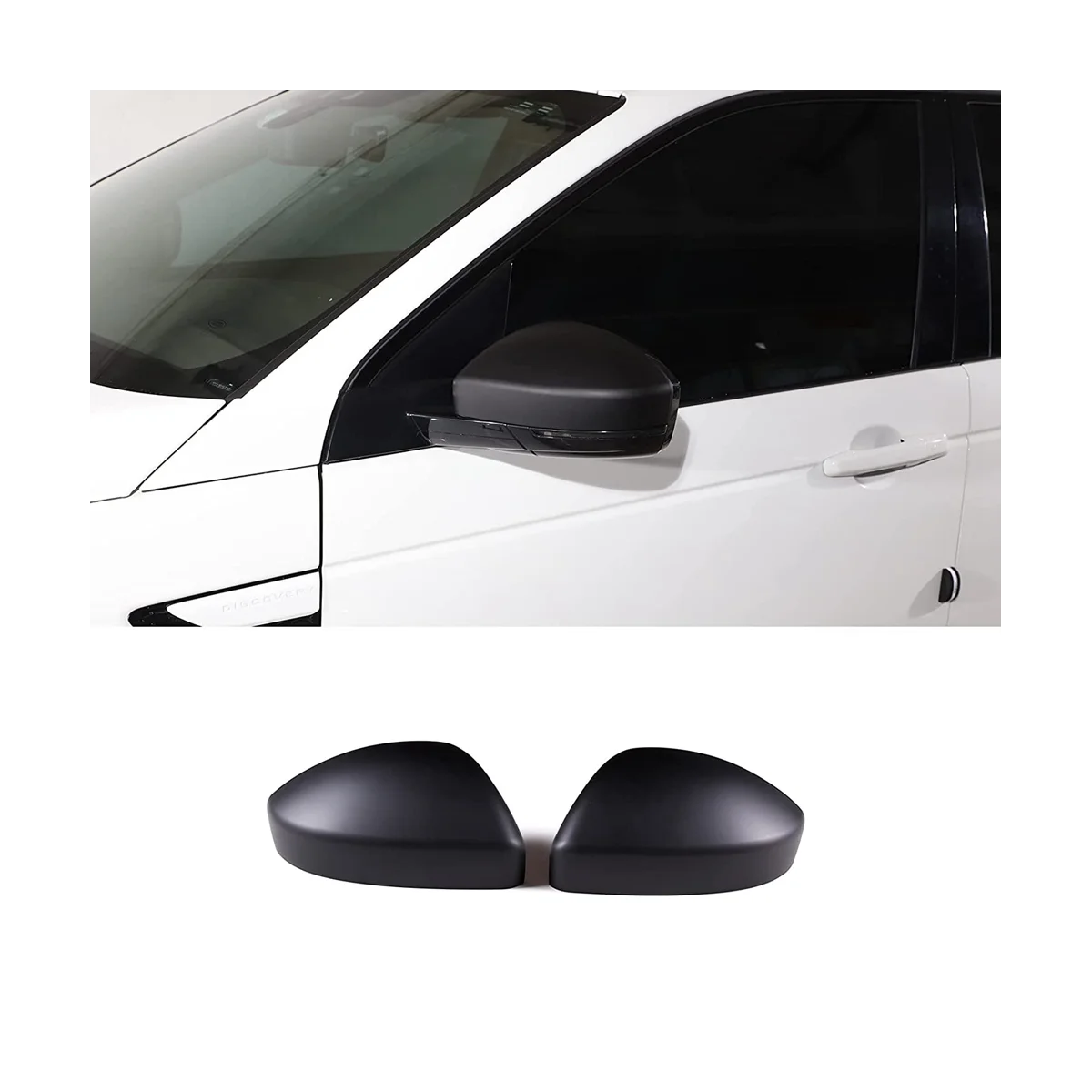 Rearview Mirror Cover Side Mirror Protector Trim for Land Rover Evoque Discovery for Jaguar F-Pace X761, Matte Black