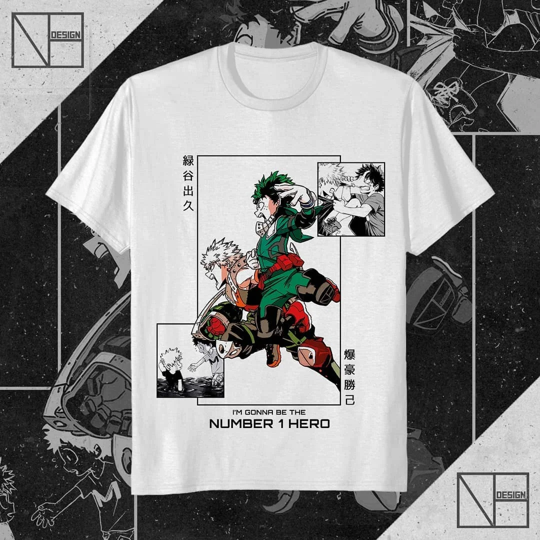 Katsuki Bakugo T-Shirt Manga Hero Anime MHA Gift Shirt Tee All Size