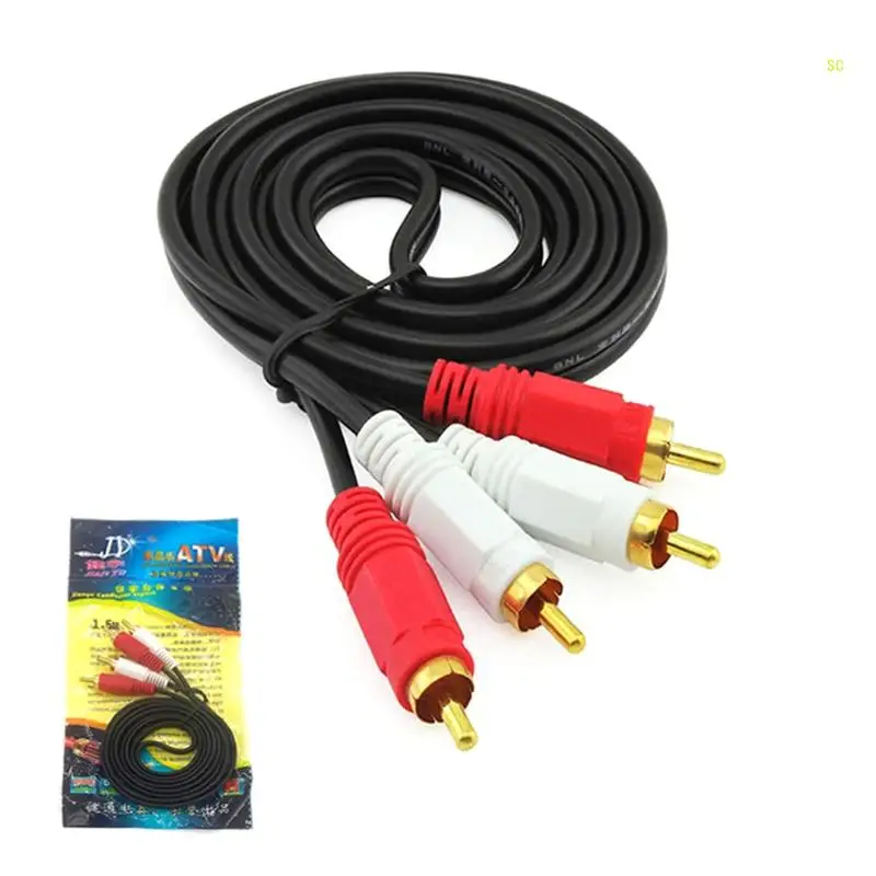 2 RCA ชาย 2RCA ชาย Video สาย RCA Splitter CABLE 1.5M สำหรับ 5M สำหรับ Dropshipping