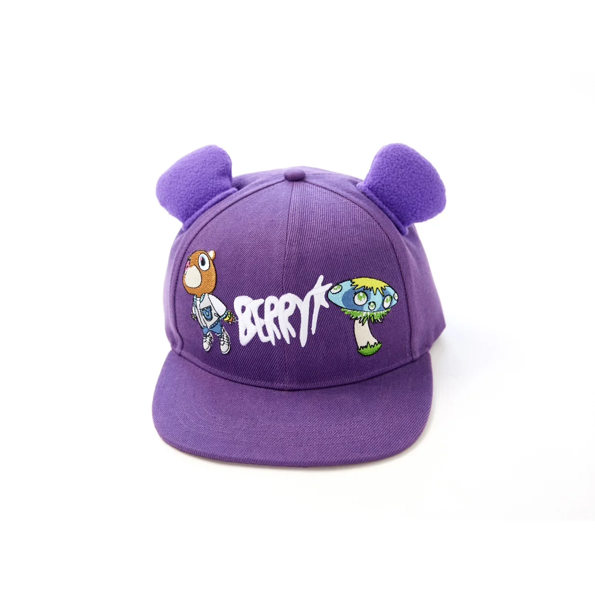 

Rap Kanye West Cap Dropout Bear Baseball caps Cosplay Sunhat Embroidery Canvas Duckbill Cap Plush Bear Ear Hat Headdress Props