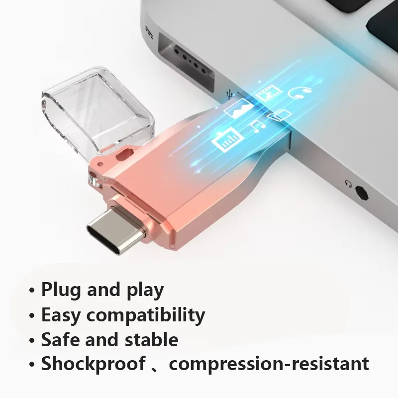 

2025 hot sale OTG Style Key Fingerprint USB Flash Drive 256GB Capacity Digital Zinc Alloy Stick USB 3.0 for Car New