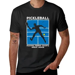 Pikleball sprawia, że korty tenisowe znów są świetne śmieszny T-Shirt chłopców nadruk zwierzęta letni top koszulki typu slim fit dla mężczyzn