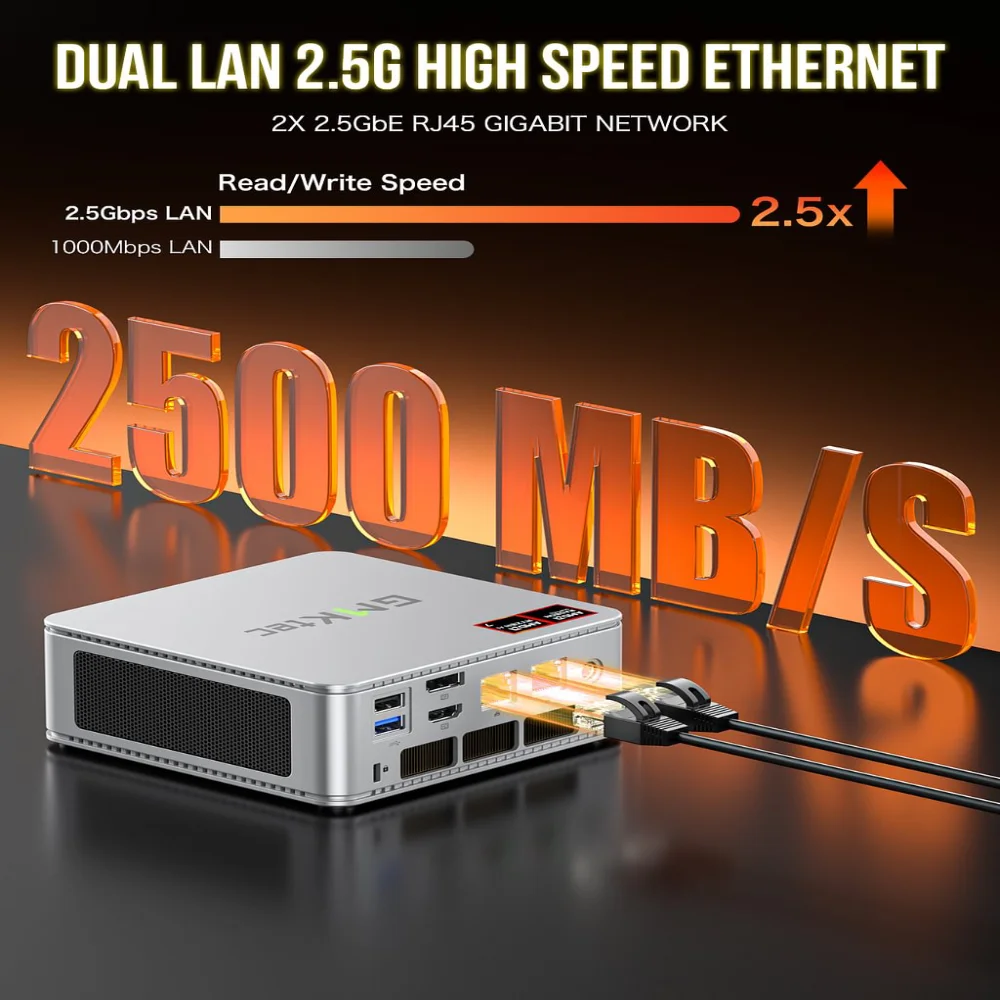 GMKtec K8 Mini PC AMD Ryzen 7 8845HS DDR5 0 + 0/16 GB di RAM 1 TB Supporto PCIe3.0/4.0 Finestra 11 Pro WiFi 6E Mini computer desktop USB4