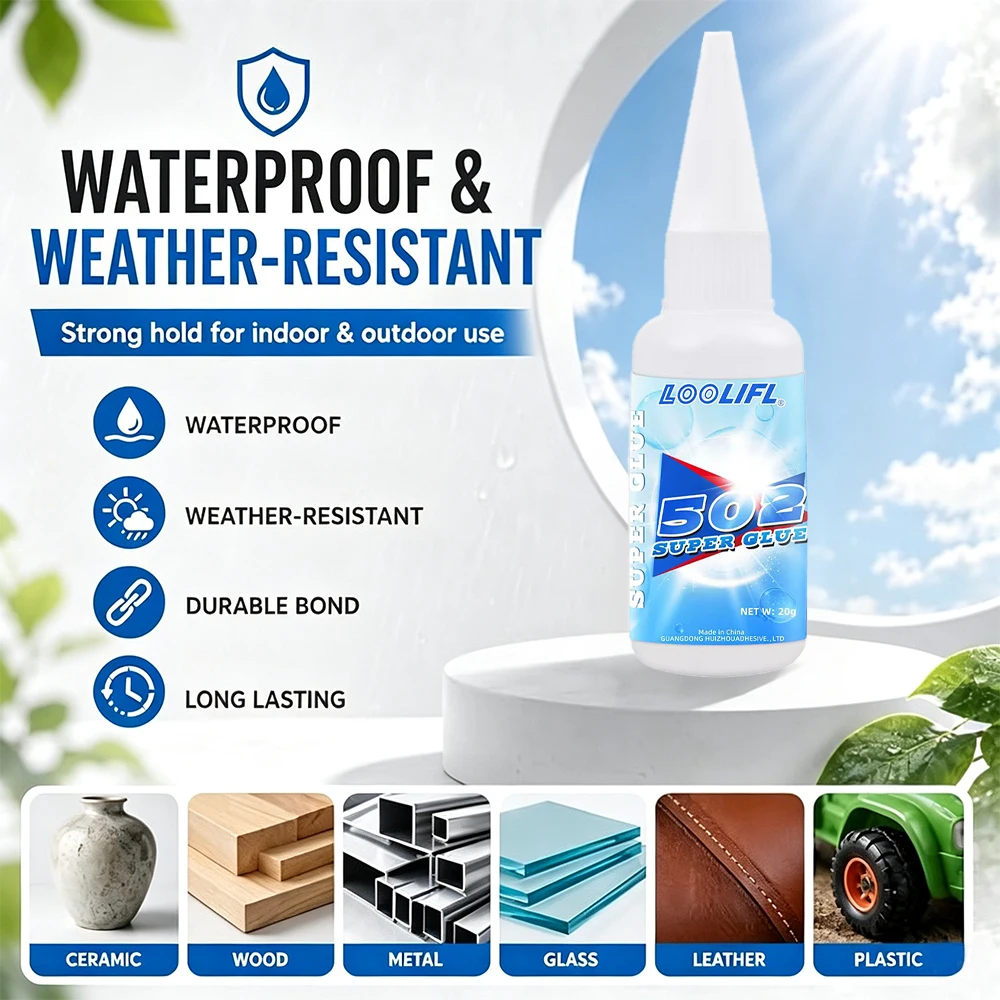 502  Super Glue  Instant Strong Adhesive Fast Curing Waterproof Heat Resistant Glue for Plastic Metal Rubber Wood Ceramic Repair