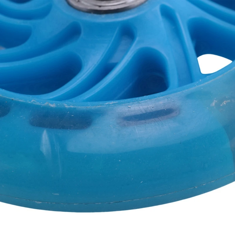 2 paia di luci LED per scooter per bambini da 120 mm ruote lampeggianti con cuscinetti ruote per scooter lampeggianti a LED anteriori/posteriori, blu