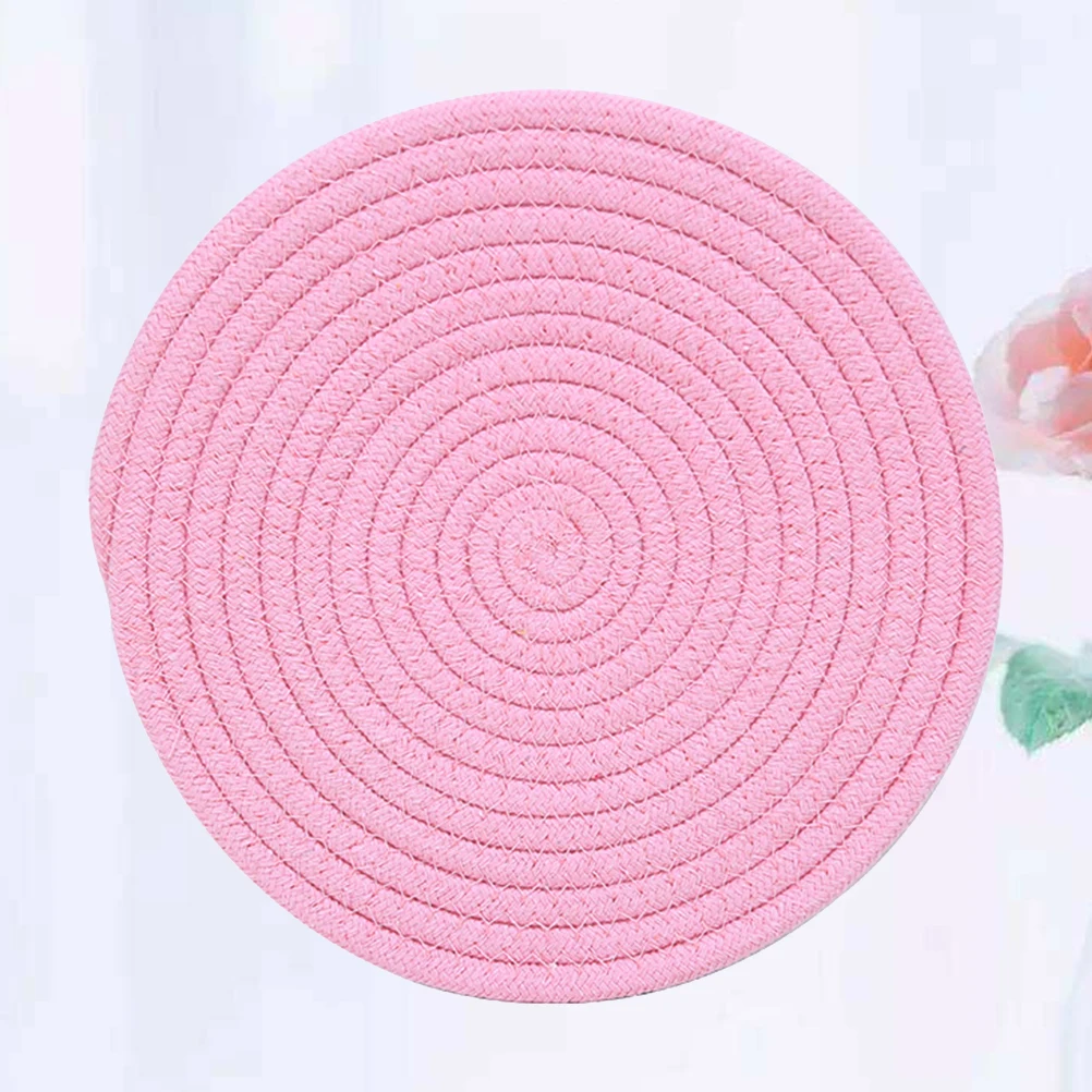 

Plate Mat Anti-scald Heat Insulation Pad Pink Coasters Trivets for Hot Pots Round Child
