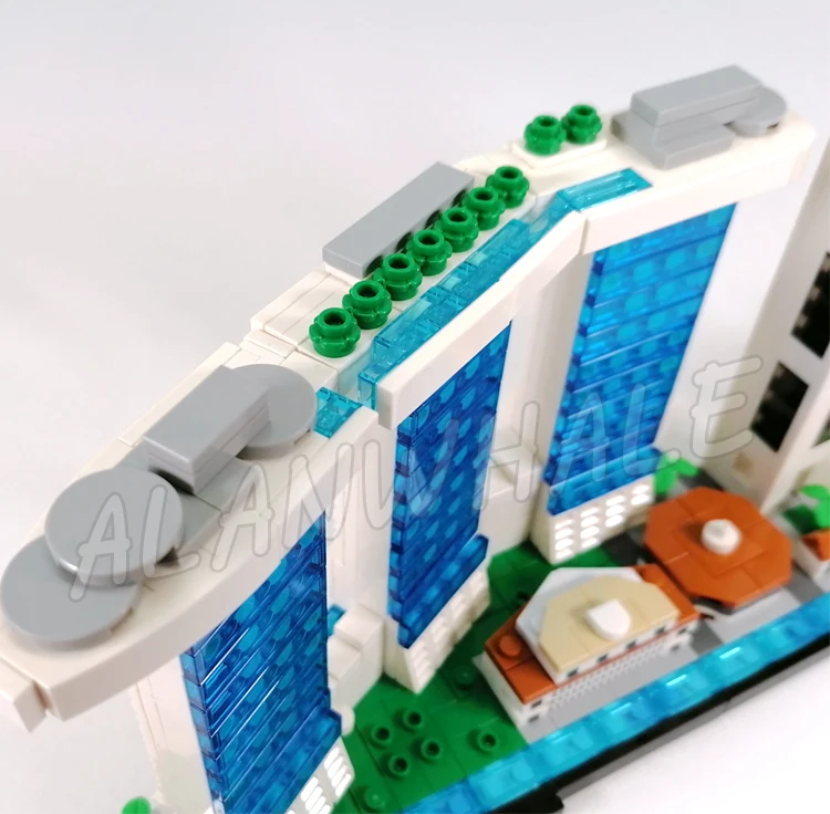 829pcs Architecture Skyline Singapore Marina Bay Sands Lau Pa Sat Fullerton Hotel 20057 Building Block toy Compatible With Model