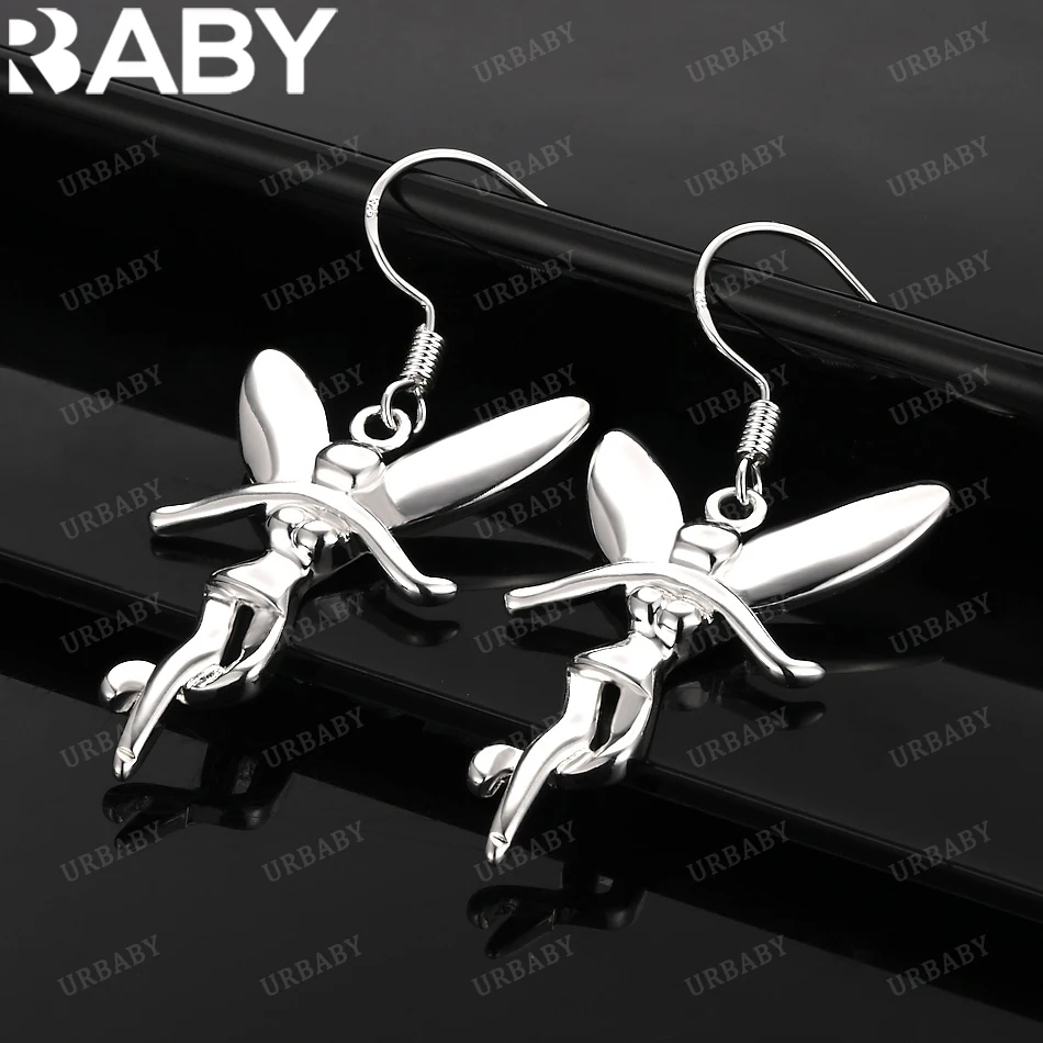 

URBABY 925 Sterling Silver Earrings Angel Drop Earrings For Women Jewelry Fashion Party and Daily Wear