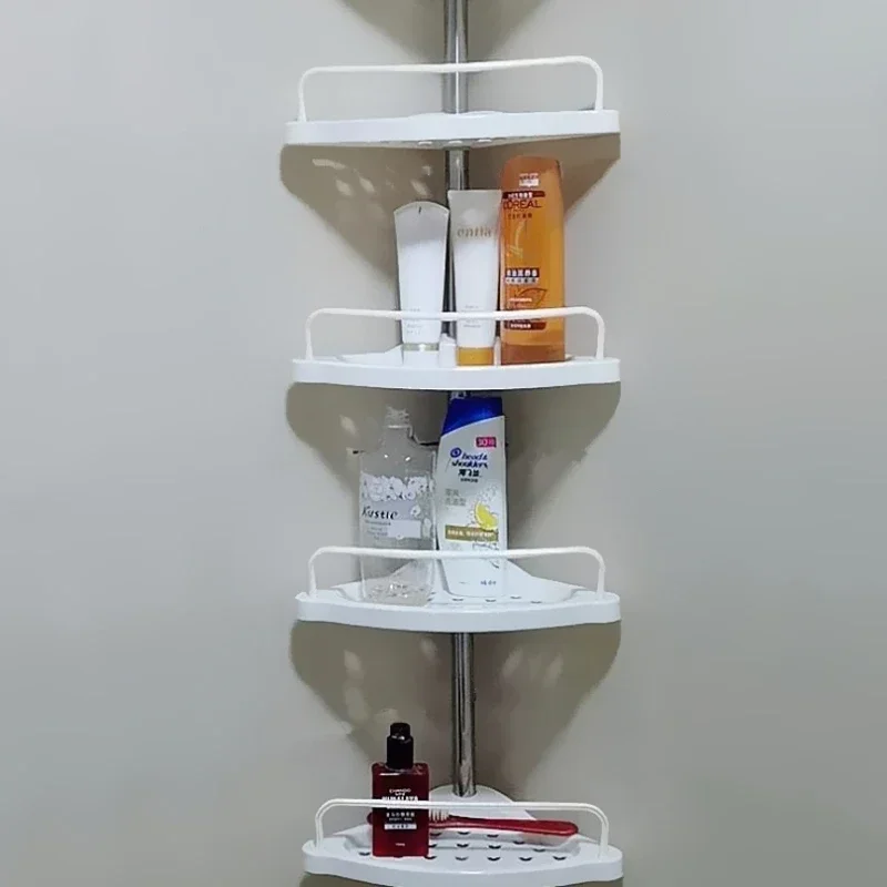 4 Layers Bathroom Stand Rack Telescopic Caddy Organizer Adjustable Kitchen Wall Corner Storage Rack Floor Type Corner