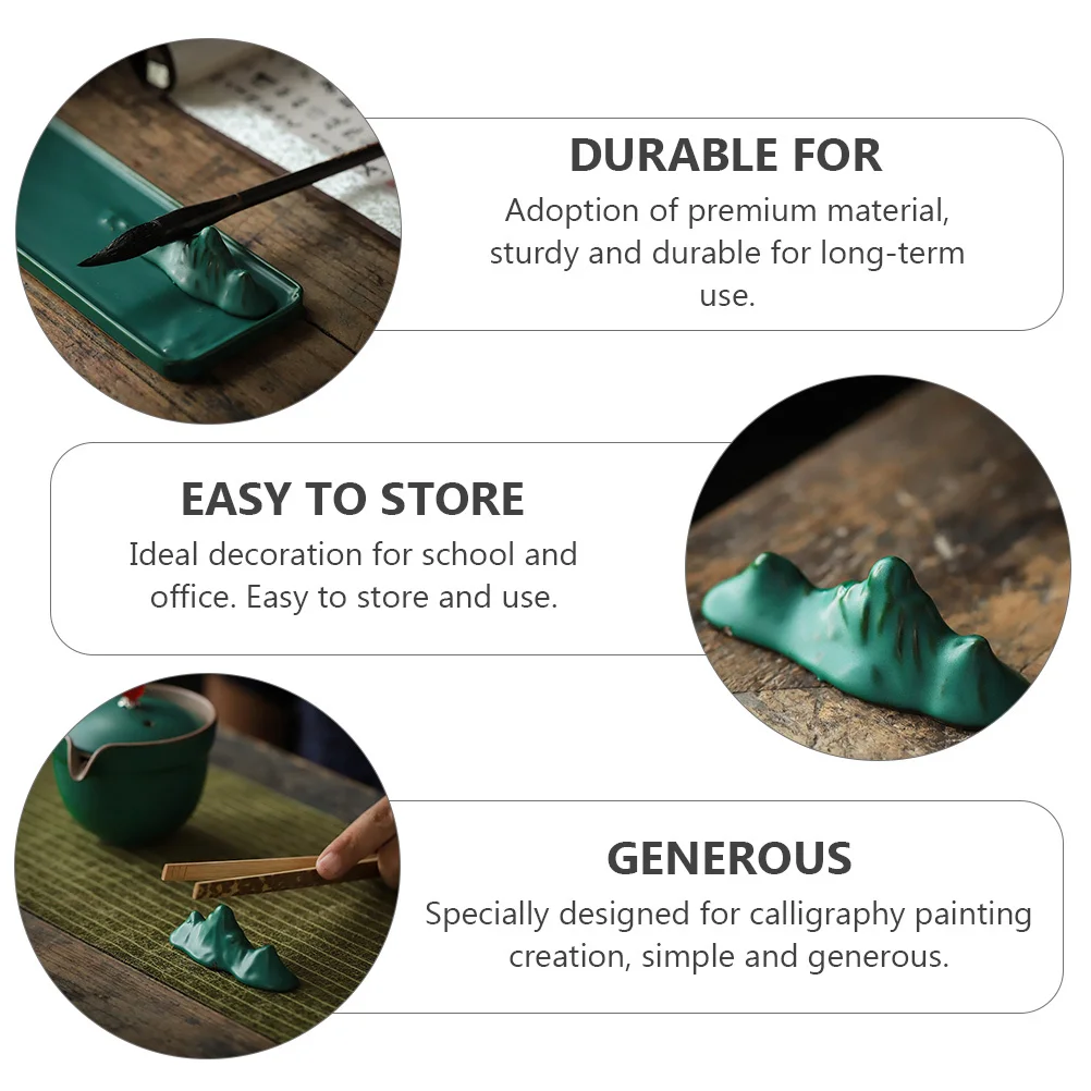 

1Pcs Chinese Calligraphy Brush Holder Ceramic Pen Rack Stable Design Lightweight for Painting Writing Room Decoration