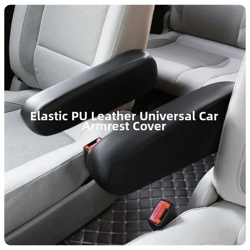 Elastic Car Armrest Cover PU Leather Material For Dust Blocking And Anti Aging Protection Fits Most Vehicle Armrests