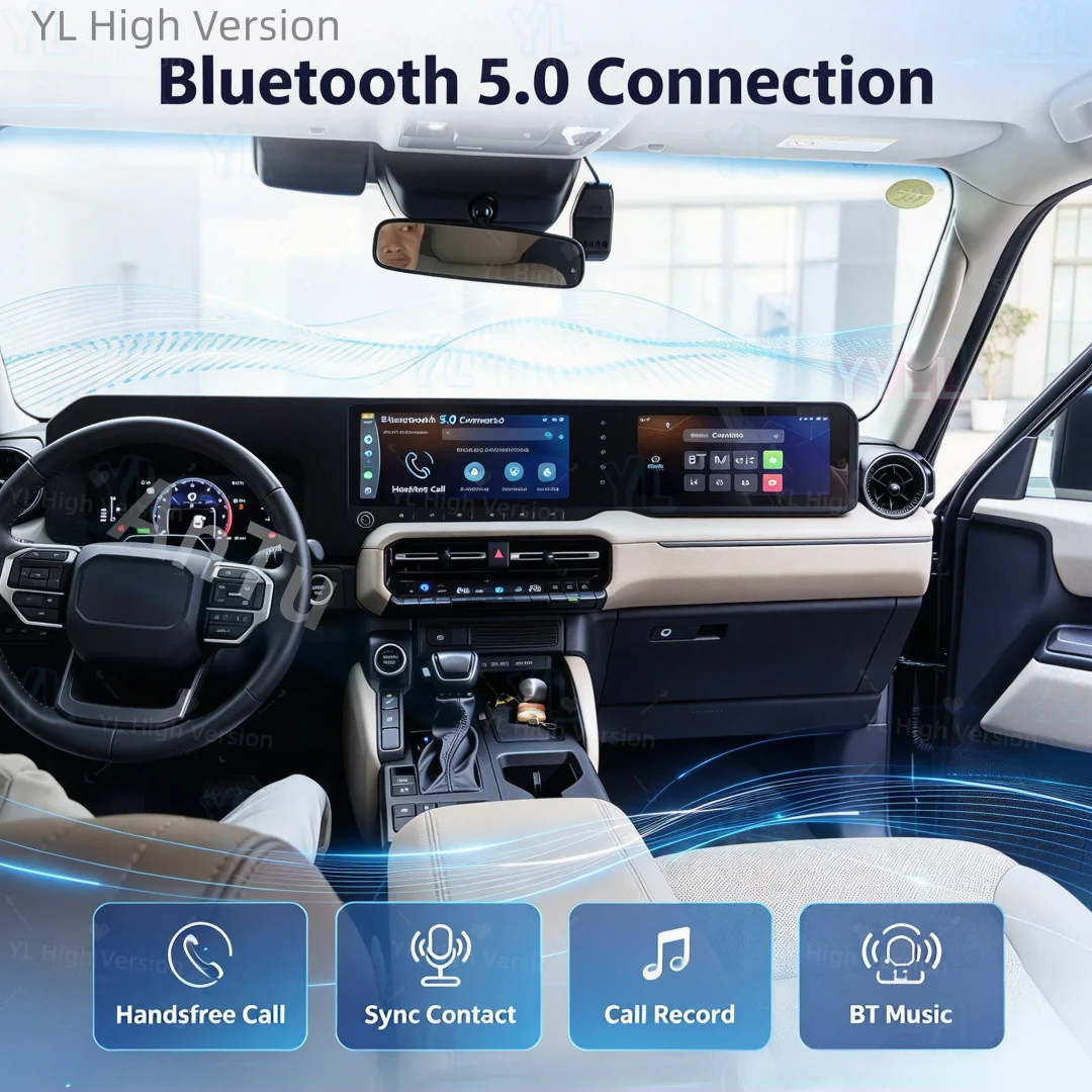 Android Car Radio For Toyota Land Cruiser LC250 2026 Upgrade Dual Screen CarPlay Multimedia Player GPS Navi Car Stereo Head Unit
