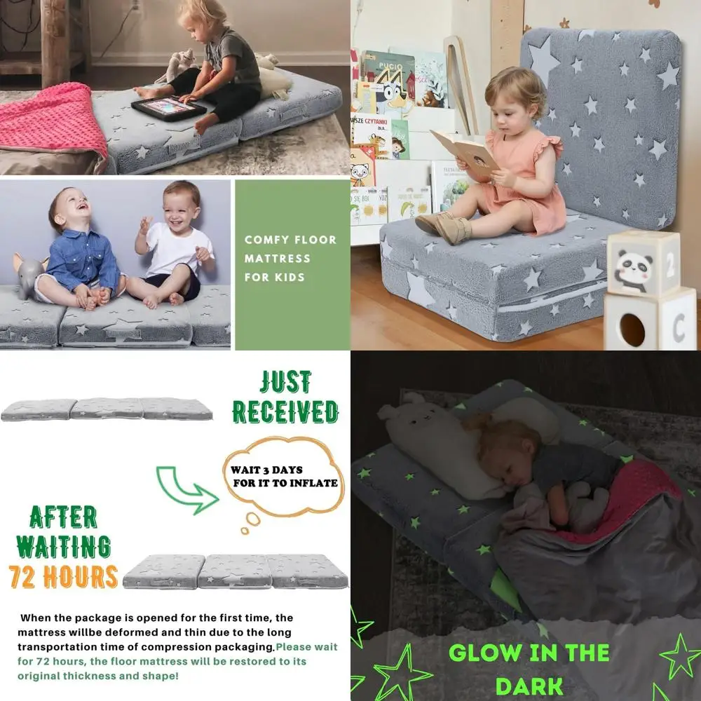 

Портативный складной матрас для детей, коврик для сна для детского сада, компактная тройная кровать, 63x26 дюймов