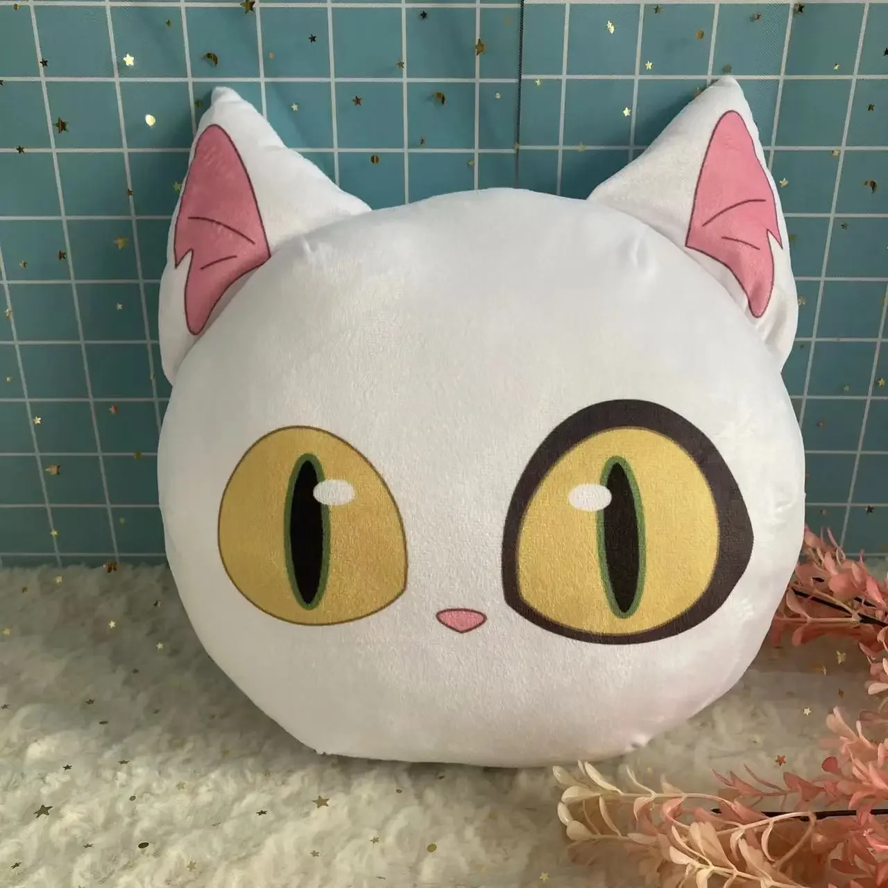 Animation Derivatives Iwato Suzume Munakata Sōta White Cat Ball Mini Pillow with Ear Pendant Kawaii Exquisite Gift for Friend