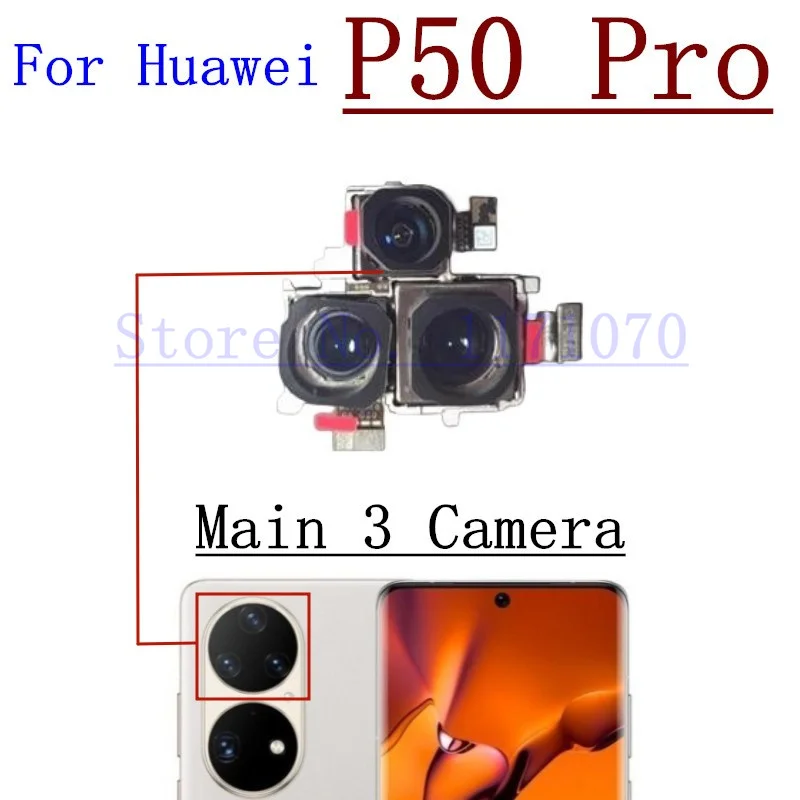 Front Back Camera For Huawei P50 Pro Pocket P50E Backside View Rear Camera Module Replacement Repair Spare Parts