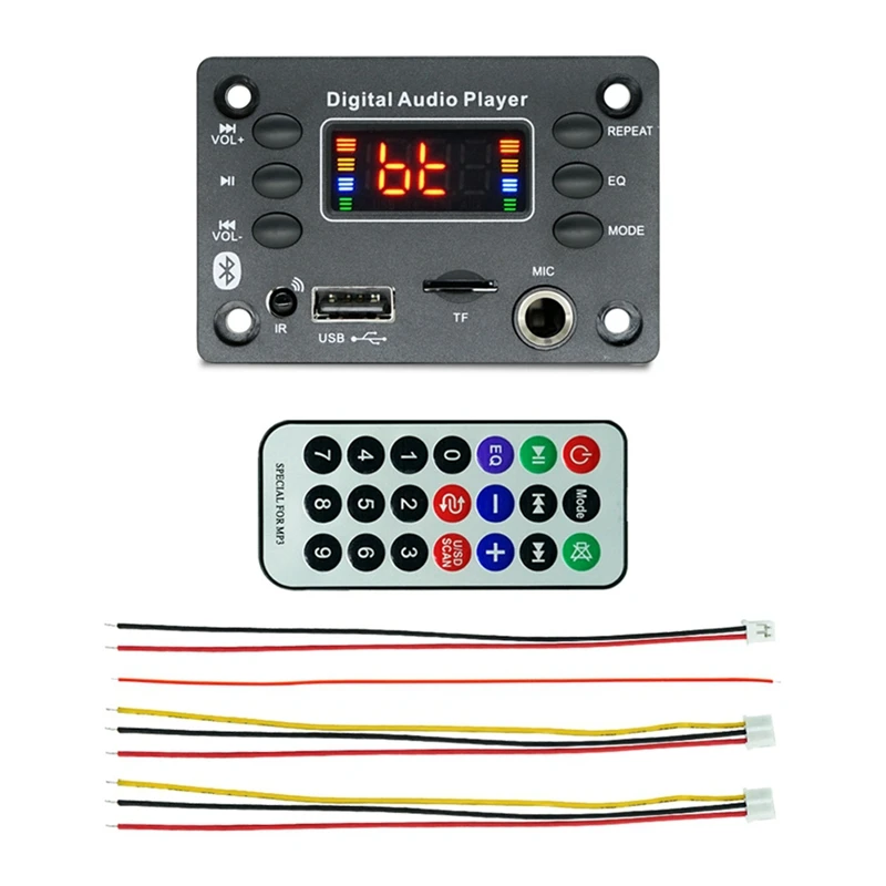 Y43A-12V MP3 Player Decoder Board Bluetooth 5,0 Auto FM Radio Modul TF USB 6,5 Mm WMA Player Decoder