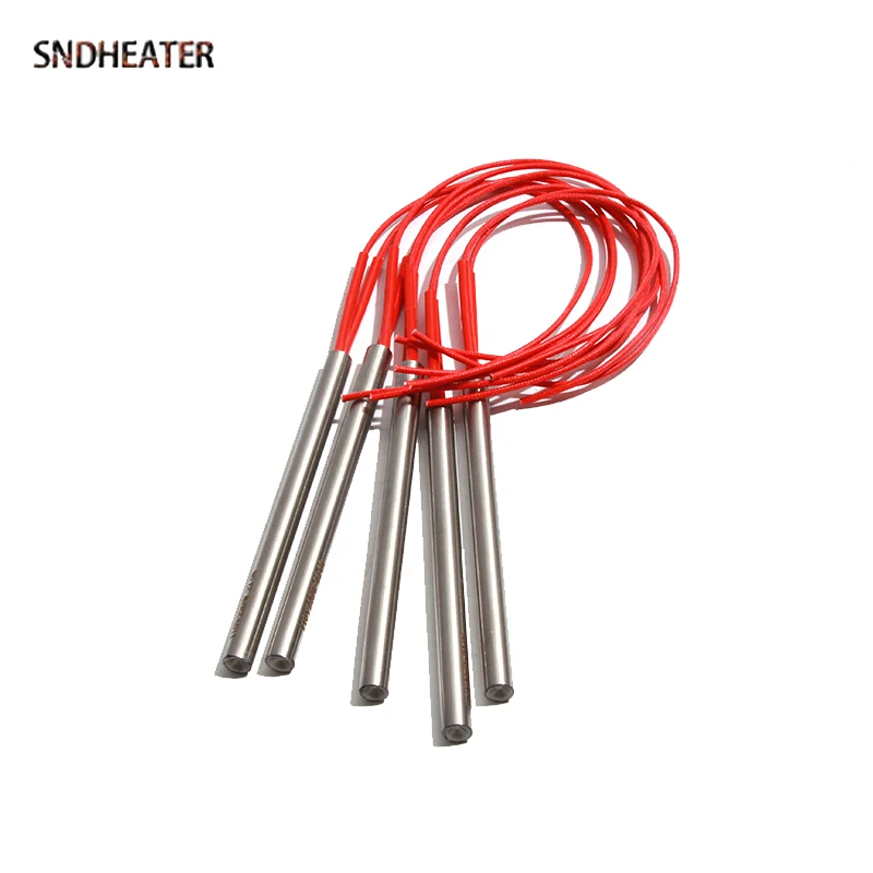 SNDHEATER 12X100/120/150mm Cartridge Heating Tube 110V/220V/380V Stainless Steel Sleeve Heater Rod Single End Pipe 300-450W 5pcs