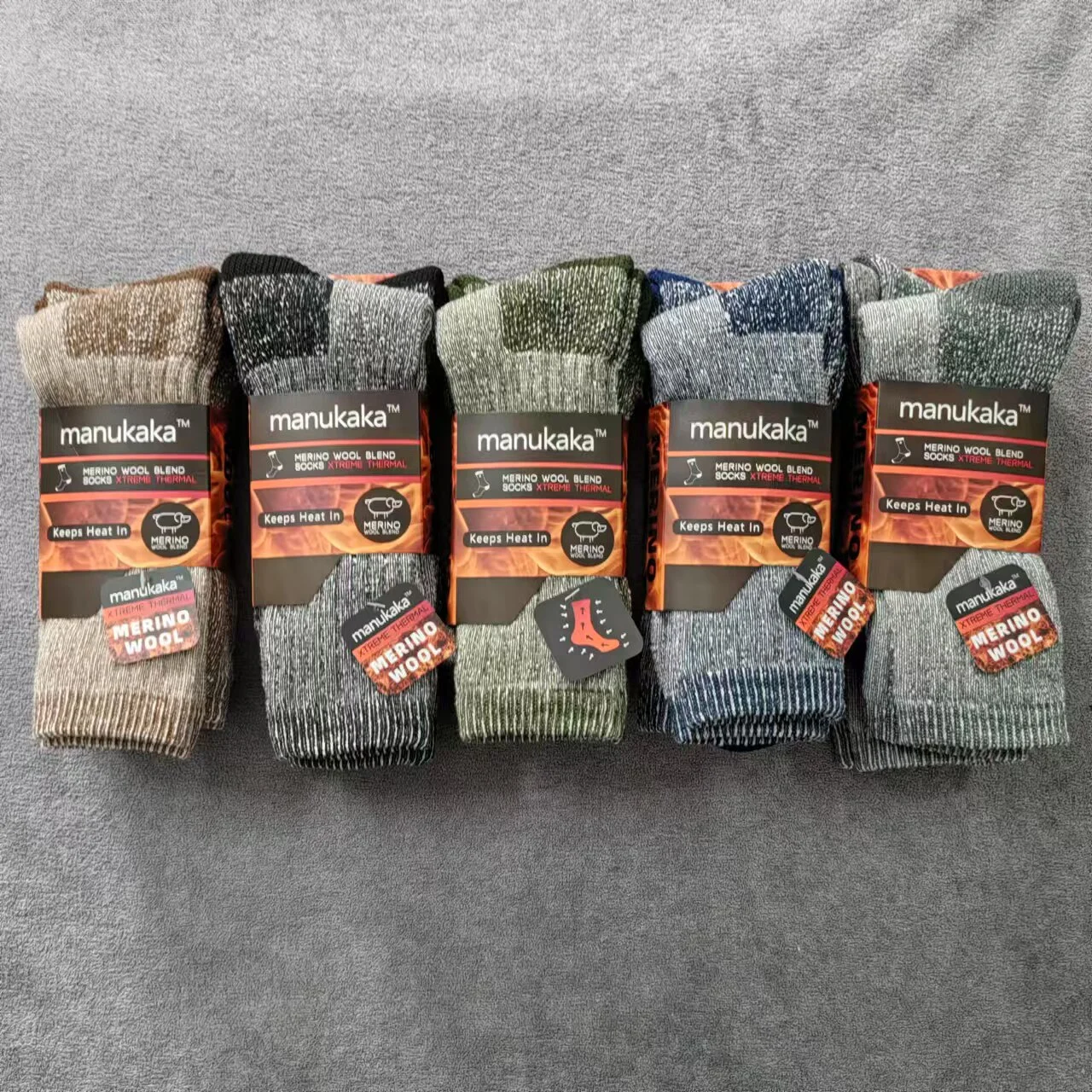 

Merino Wool Socks, North American Style Reverse Knit Outdoor Sports Socks Foreign Trade Pure Color, Mid & High Tube Length