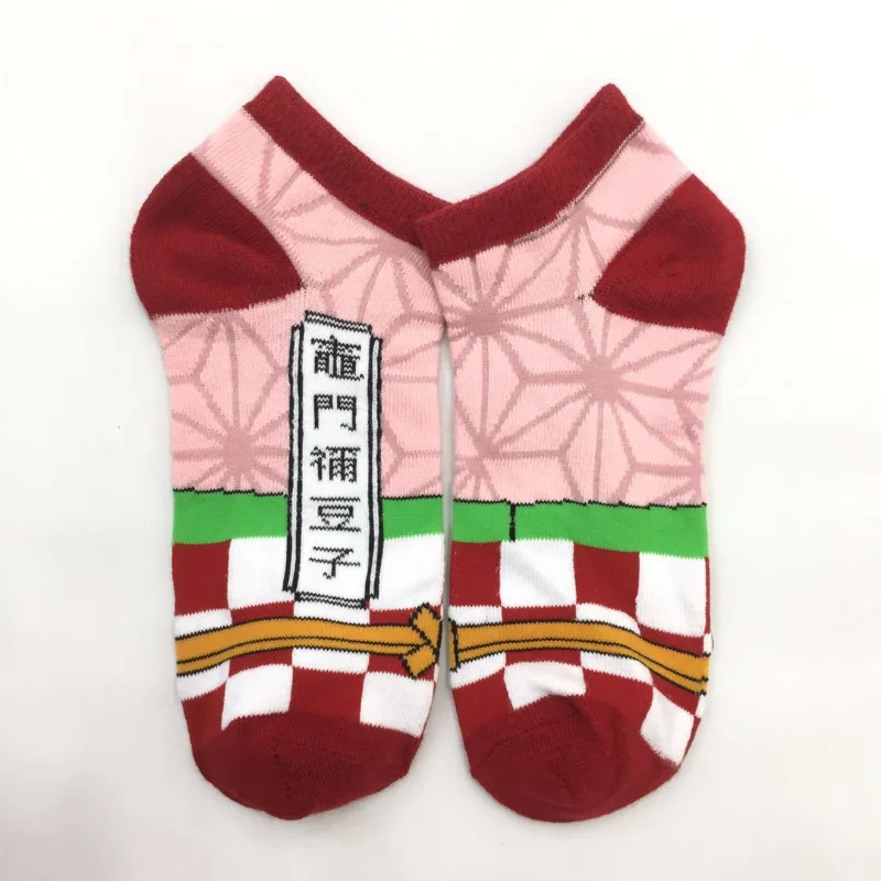 Demon Slayer Kimetsu No Yaiba Sock Short Socks Cosplay Prop Cartoons Anime Kamado Tanjirou Kamado Nezuko Cotton Halloween Socks