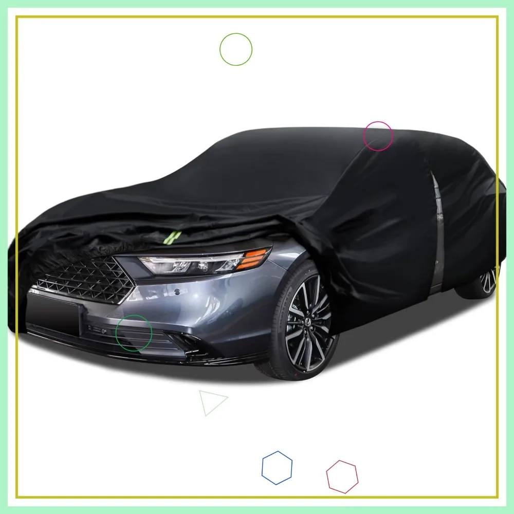 

6-Layer Waterproof All-Weather Car Cover with Zipper, Size A3 for Sedans (187-198 inch)