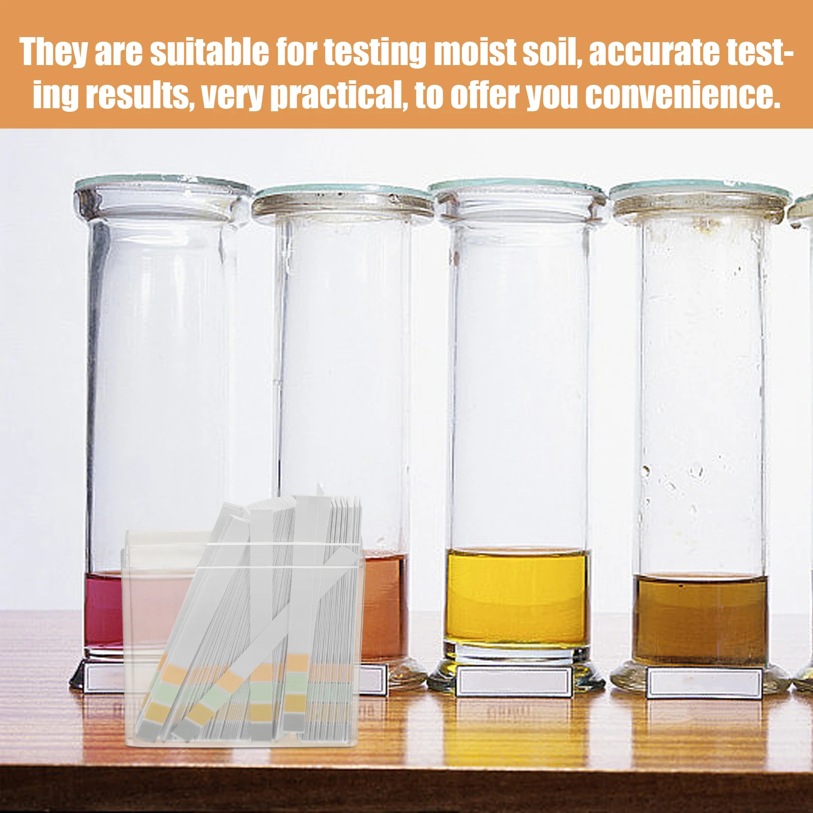 

100Pcs PH Test Strips for Soil Water Portable Storage Easy Use Accurate Results Color Comparison Cards PH Test Strips